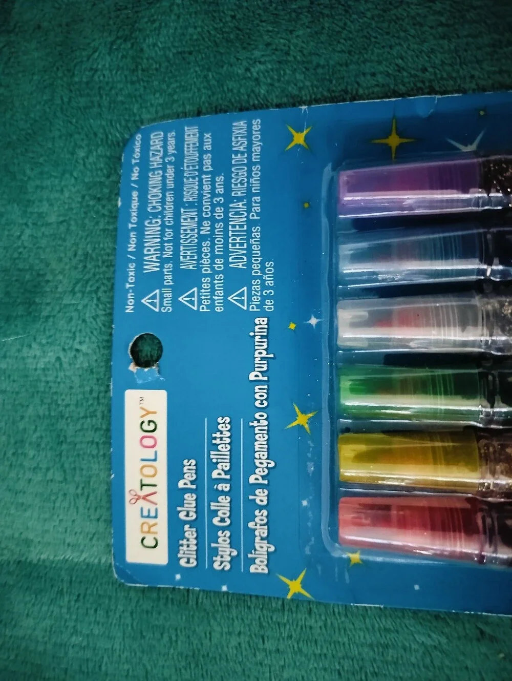 Glitter Glue Pens - 6 Color Set (Gold, Silver, Green, Blue, Pink, Bronze)